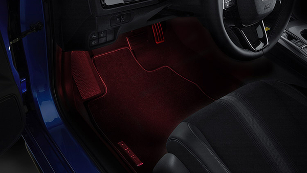 Honda Civic első lábtér és ülés alatti világítás piros színben